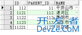 Oracle递归查询简单示例