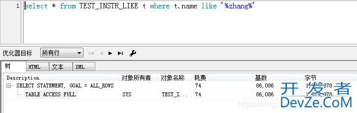 解读Oracle中代替like进行模糊查询的方法instr(更高效)