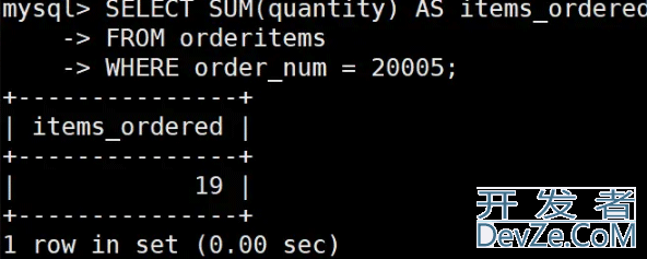 SQL使用聚集函数实现对数据汇总