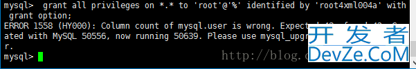 解决mysql数据库设置远程连接权限执行grant all privileges on *.* to 'root'@'%' identified by &apo