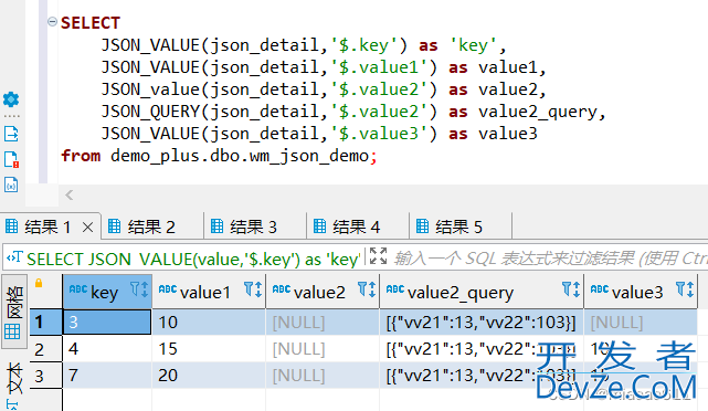 SQL Server解析/操作Json格式字段数据的方法实例