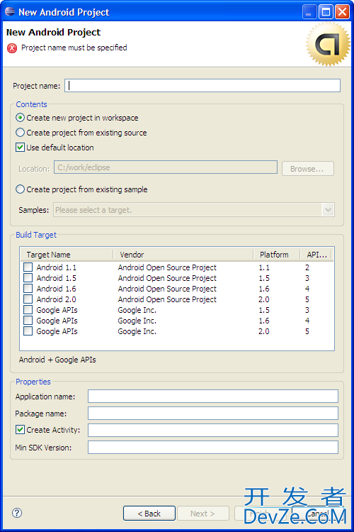 How to get Android 2 project types available in Eclipse?