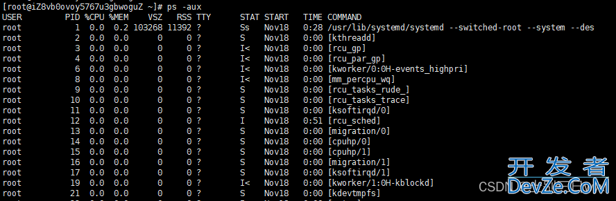 Linux ps命令详解及Linux查看进程的操作方法