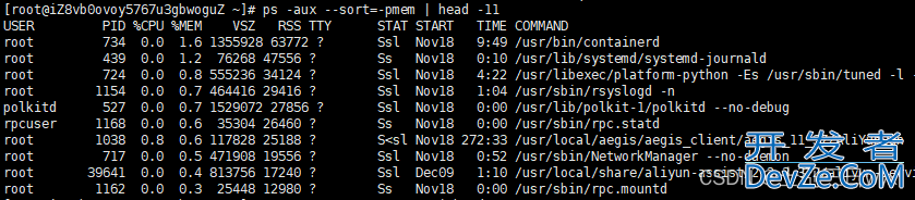 Linux ps命令详解及Linux查看进程的操作方法