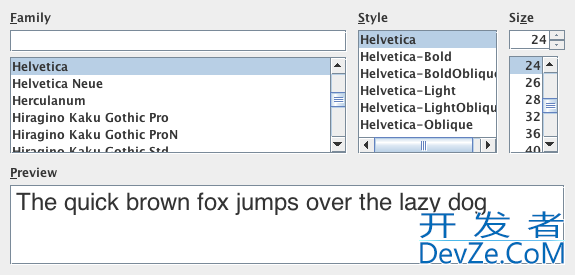 Java Swing Font Chooser