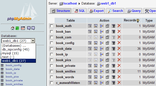 How do I register an mysql database?