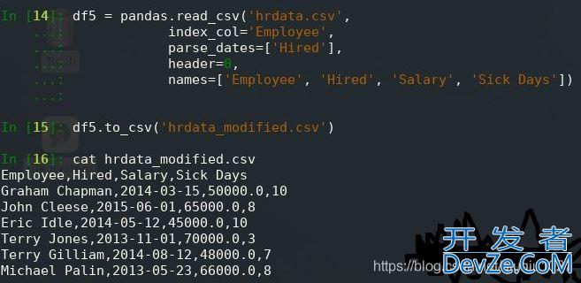 python pandas 解析(读取、写入)CSV 文件的操作方法