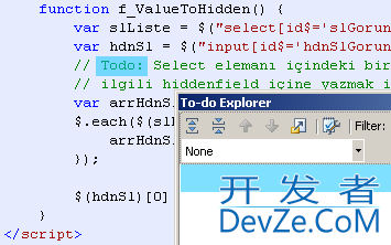 How can i search TODO lines in javascript files with resharper?