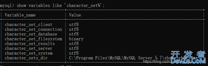 MySQL更改默认字符集为utf-8的全过程