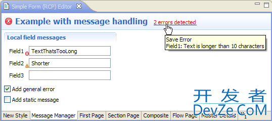 How to validate SWT form?