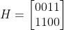 What is a parity check matrix? (Information theory)