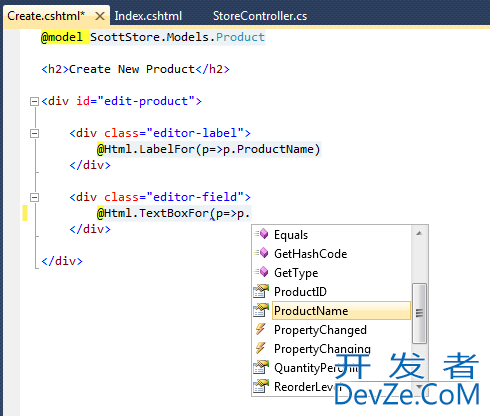 How to get IntelliSense for Razor View Engine