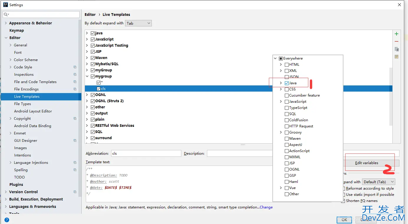 intellij idea自动生成类注释和方法注释配置方法