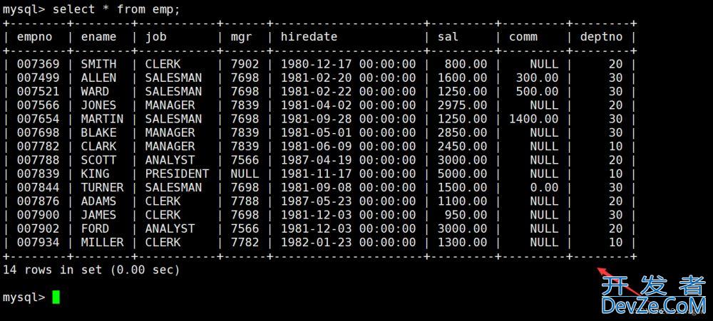 MySQL内外连接的具体使用