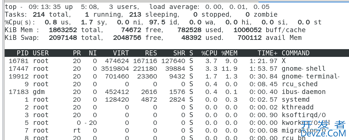 linux top命令基本实战