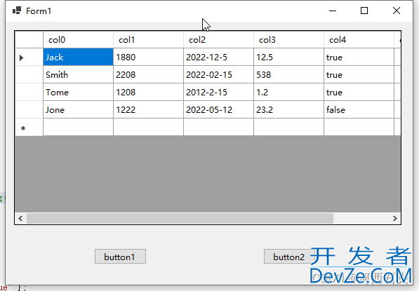 C#手动操作DataGridView使用各种数据源填充表格实例