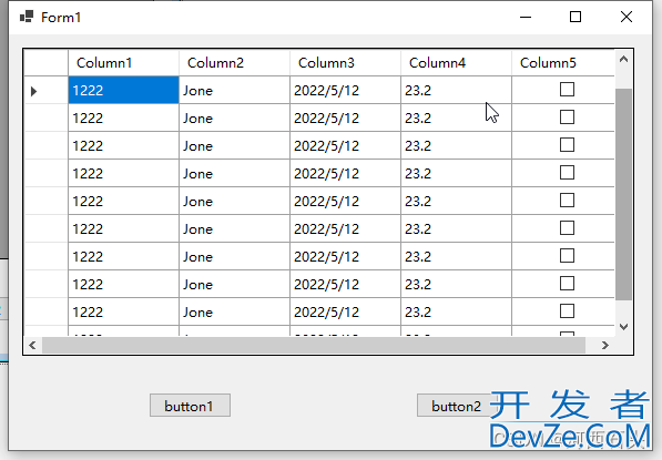 C#手动操作DataGridView使用各种数据源填充表格实例