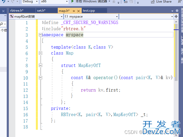 C++中map和set封装实现示例