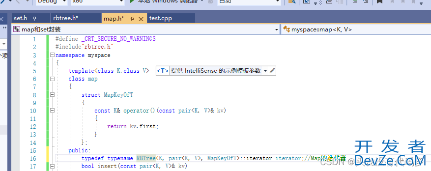 C++中map和set封装实现示例