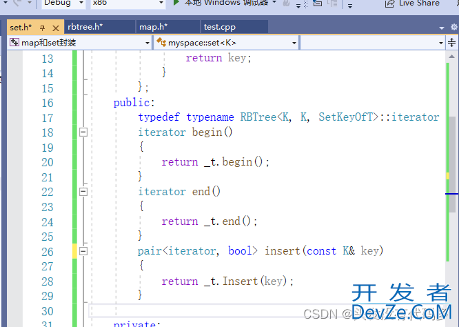 C++中map和set封装实现示例