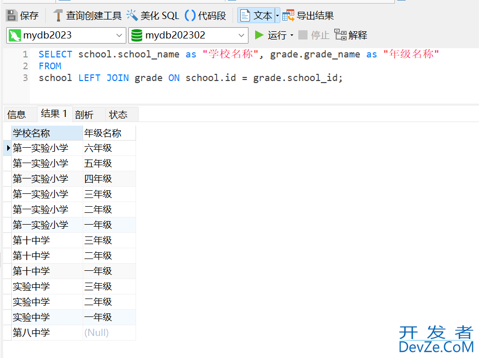 MySQL高级查询示例详细介绍