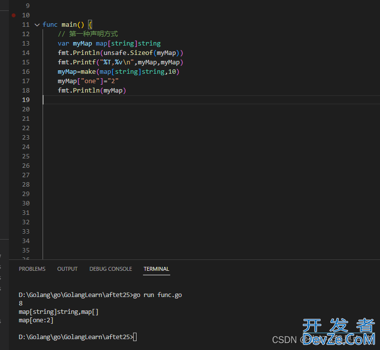 Golang中map的三种声明定义方式实现