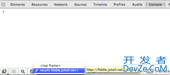 Inspecting javascript on jsfiddle.net in Google Chrome