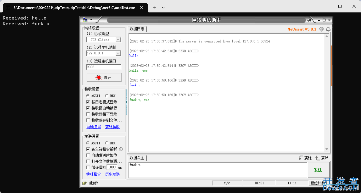 C#实现TCP和UDP通信的示例详解