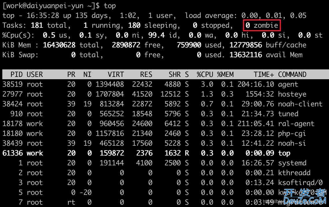 linux如何查看僵尸进程