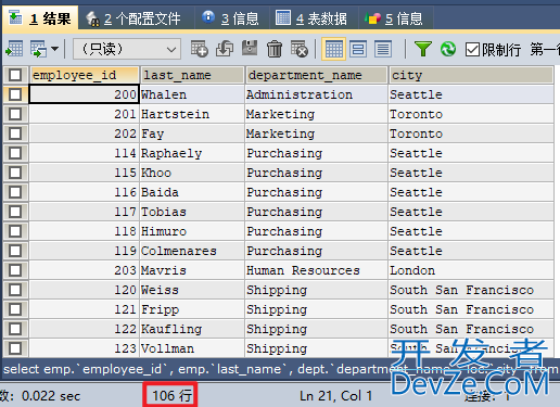 MySQL内连接和外连接及七种SQL JOINS的实现