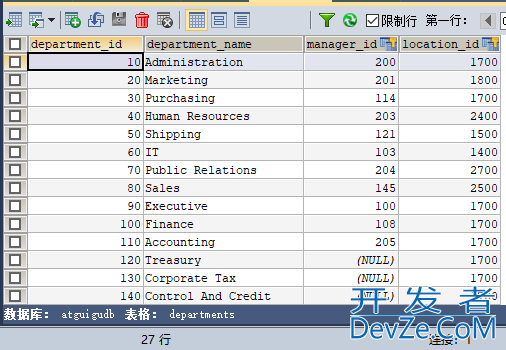 MySQL内连接和外连接及七种SQL JOINS的实现