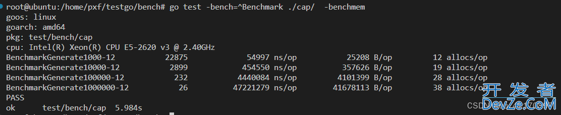 go benchmark 基准测试详解