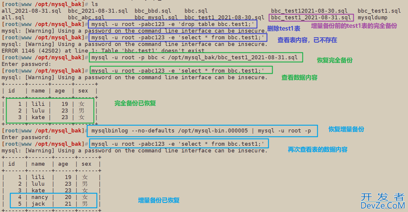 MySQL日志管理和备份与恢复