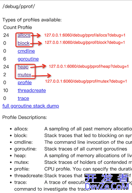 golang pprof监控memory block mutex使用指南