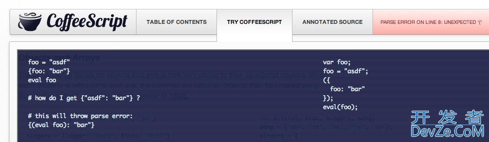 in CoffeeScript, how can I use a variable as a key in a hash?