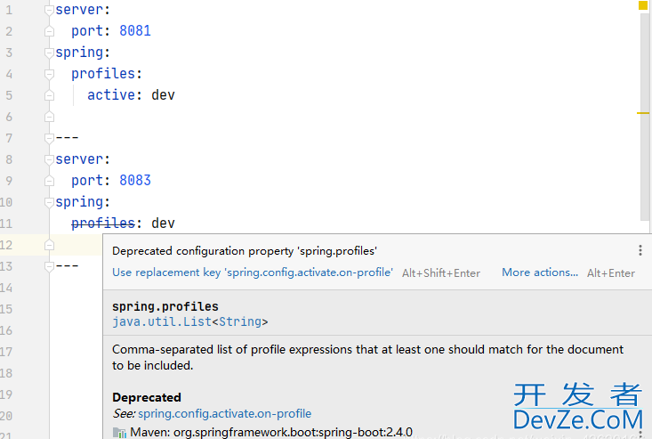 Spring Boot 2.4配置特定环境时spring: profiles提示被弃用的原因分析