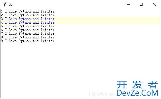 Python之tkinter文字区域Text使用及说明