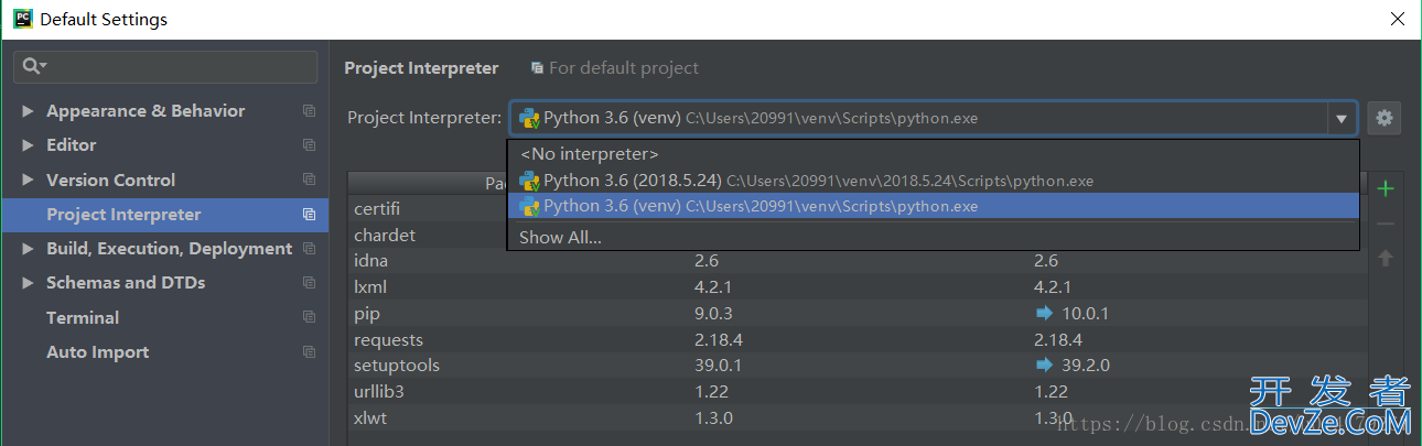 pycharm中出现no module named xlwt的原因及解决