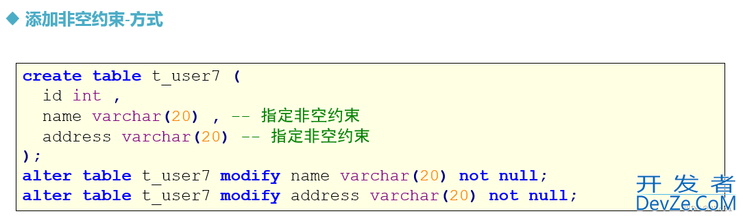 MySQL约束constraint用法详解