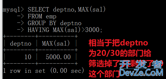 使用mysql语句对分组结果进行再次筛选方式