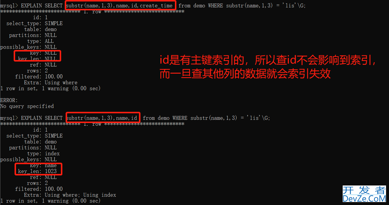 Mysql使用函数后不走索引怎么优化