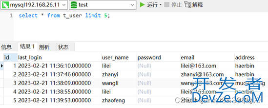 mysql数据库limit的四种用法小结