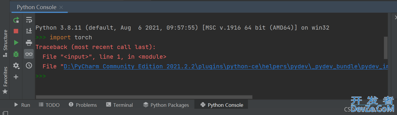 Pycharm配置导入torch报错Traceback的问题及解决