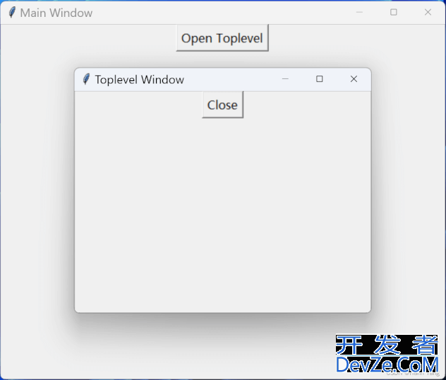 Python GUI编程之tkinter模块Toplevel控件实现搭建父子窗口