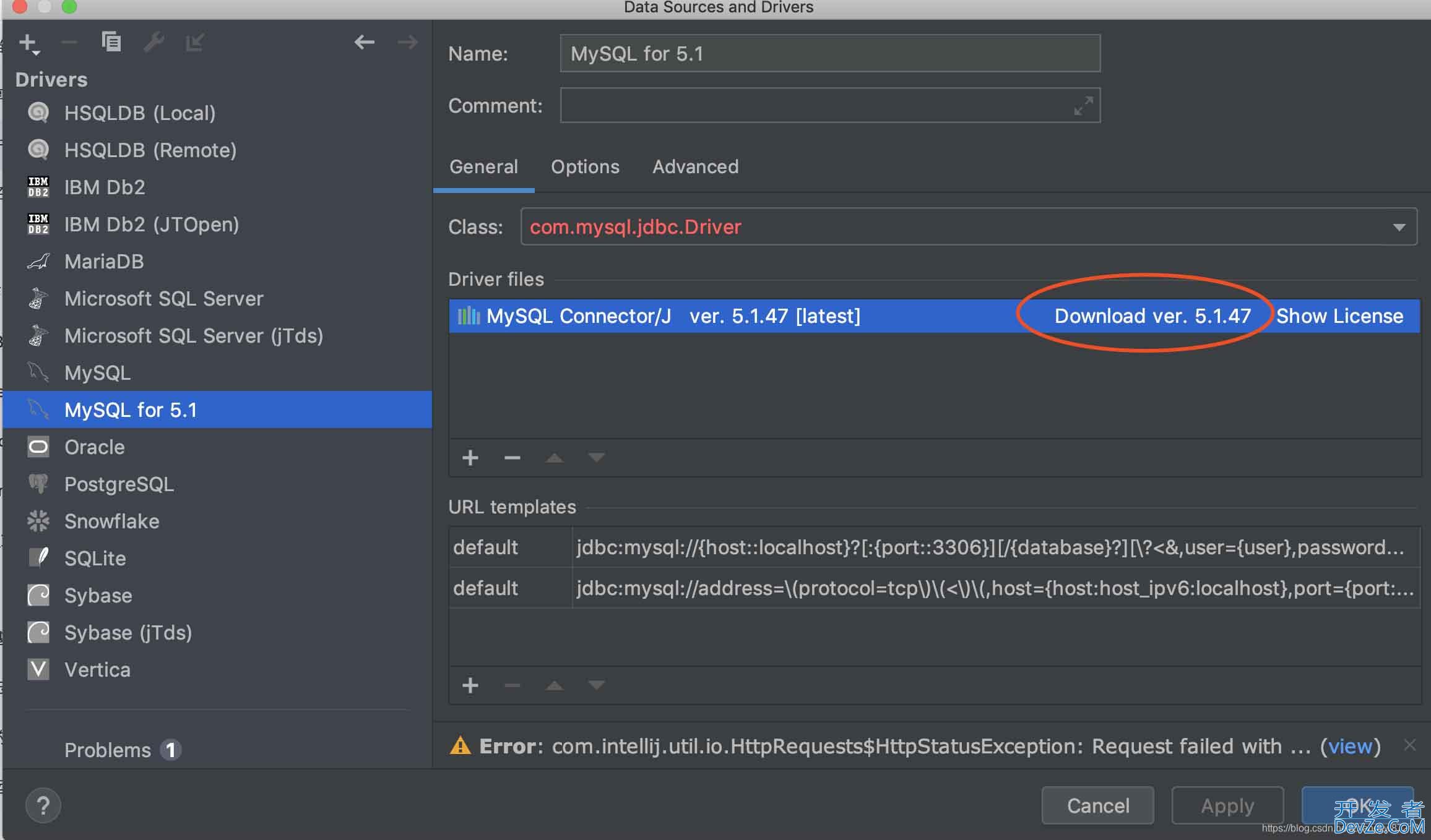 idea数据库驱动下载失败的问题及解决