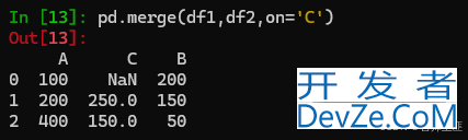 pandas中DataFrame的merge操作的实现