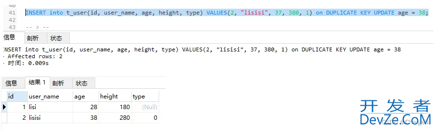 MySQL中的insert-on-duplicate语句举例详解