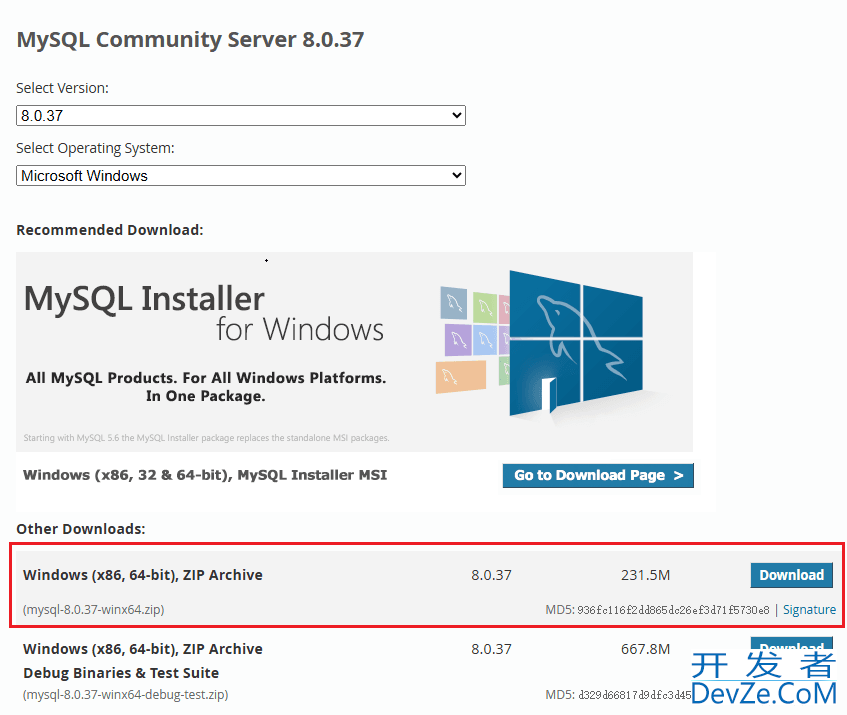 Windows10系统下MySQL（8.0.37）安装与配置教程