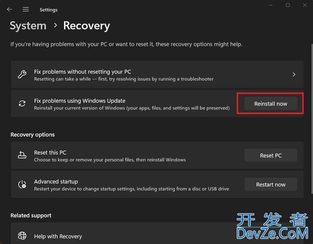 Win11 Recovery Tool恢复工具初上手:WindowsUpdate方式安装新系统