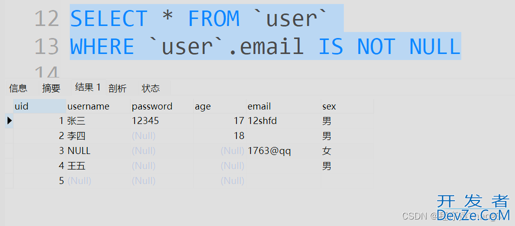 MySQL中空值和NULL的区别小结